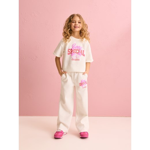 Reserved - Szerokie spodnie dresowe - złamana biel Reserved 164 (13 lat) Reserved