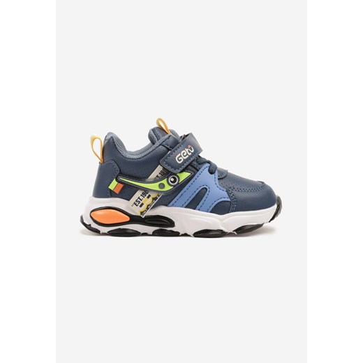 Niebieskie Buty Sportowe Sneakersy z Ozdobnymi Przeszyciami i Rzepem Elaridra ze sklepu born2be.pl w kategorii Buty sportowe dziecięce - zdjęcie 179071860