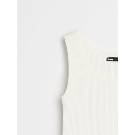 Sinsay - Top z ozdobnymi cyrkoniami - kremowy Sinsay XL Sinsay