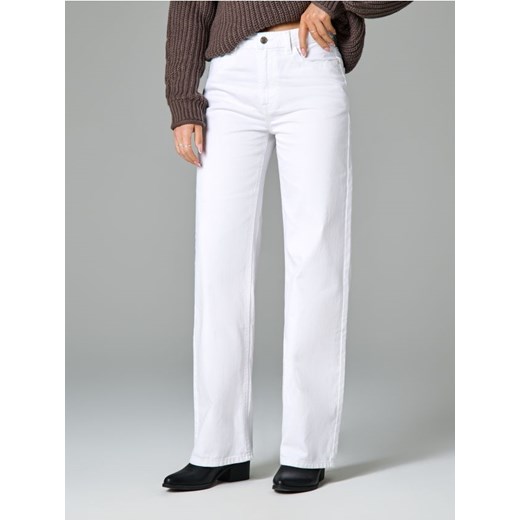 Sinsay - Jeansy wide leg - biały ze sklepu Sinsay w kategorii Jeansy damskie - zdjęcie 179072924