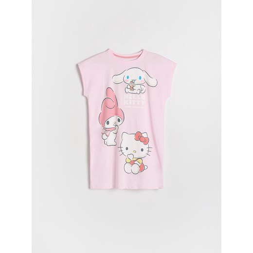 Reserved - Koszula nocna Hello Kitty and Friends - pastelowy róż ze sklepu Reserved w kategorii Piżamy dziecięce - zdjęcie 179073810