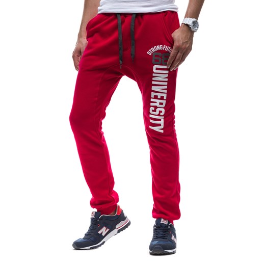 Spodnie męskie baggy STEGOL NB815 czerwone - CZERWONY denley-pl czerwony Spodnie sportowe męskie