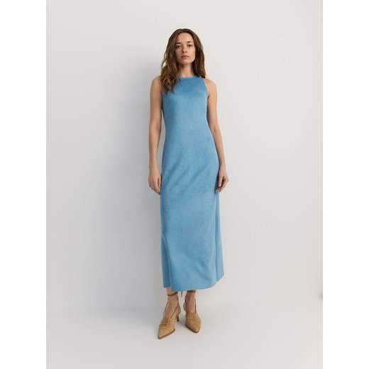 Reserved - Sukienka z imitacji zamszu - jasnoturkusowy ze sklepu Reserved w kategorii Sukienki - zdjęcie 179079050