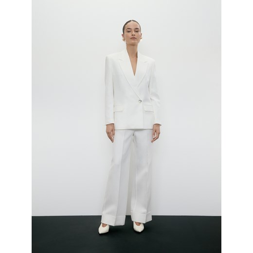 Reserved - Marynarka oversize z lyocellem - złamana biel Reserved S Reserved
