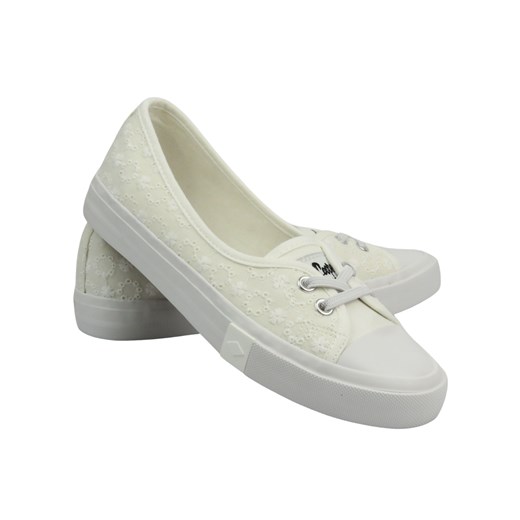 Trampki damskie a la balerinki - Lee Cooper 25-31-3447L, białe ze sklepu ulubioneobuwie w kategorii Trampki damskie - zdjęcie 179079230