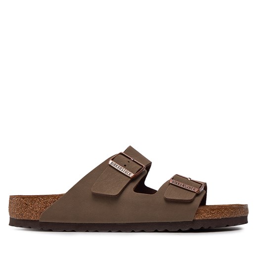 Klapki Birkenstock Arizona Birko-Flor nubuk 151181 Brązowy ze sklepu eobuwie.pl w kategorii Klapki męskie - zdjęcie 179079320