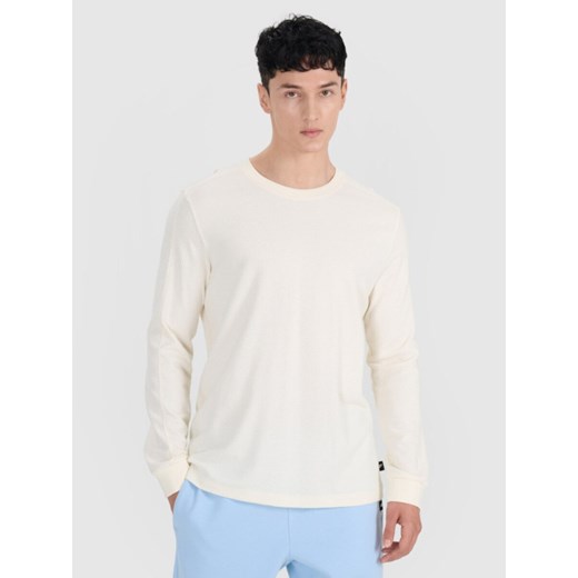 Męski longsleeve 4F 4FRSS25TLONM518 - biały M Sportstylestory.com