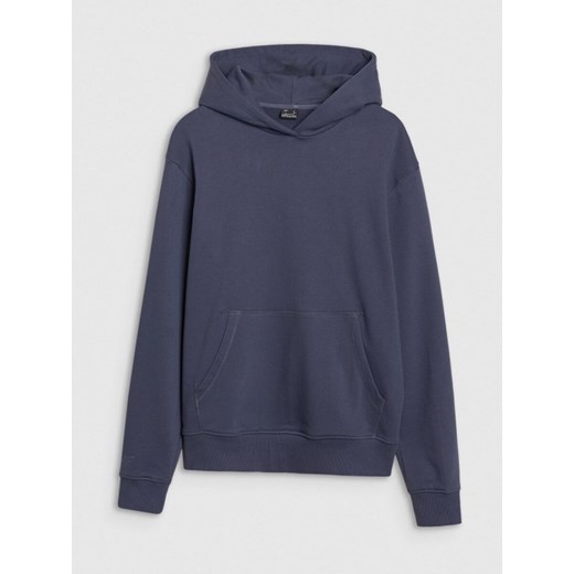 Męska bluza dresowa nierozpinana z kapturem 4F 4FWSS25TSWSM1749 - granatowa ze sklepu Sportstylestory.com w kategorii Bluzy męskie - zdjęcie 179080342