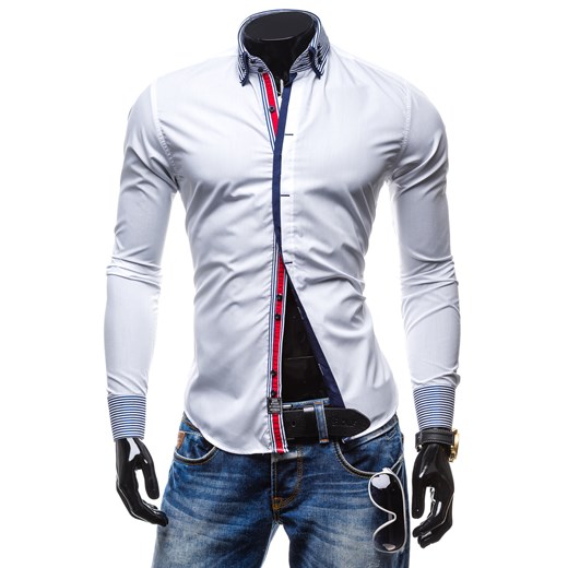 Koszula męska BY MIRZAD 5727 biała - BIAŁY denley-pl bialy Koszule z długim rękawem męskie