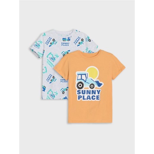 Sinsay - Koszulki 2 pack - pomarańczowy ze sklepu Sinsay w kategorii T-shirty chłopięce - zdjęcie 179083172