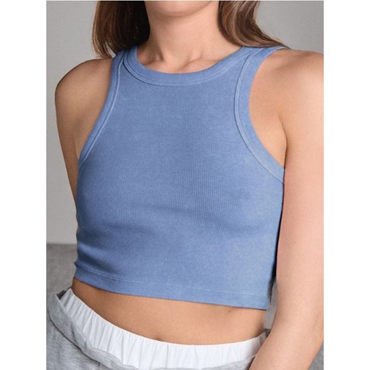 Sinsay - Crop top - niebieski ze sklepu Sinsay w kategorii Bluzki damskie - zdjęcie 179083240