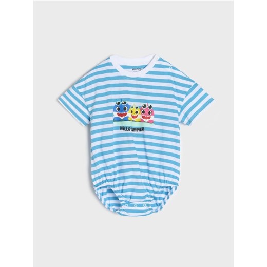 Sinsay - Body oversize Baby Shark - biały ze sklepu Sinsay w kategorii Body niemowlęce - zdjęcie 179083294