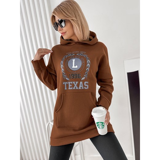 bluza texas brązowa one size ze sklepu UBRA w kategorii Bluzy damskie - zdjęcie 179088870