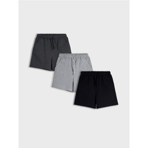 Sinsay - Szorty 3 pack w stylu basic - czarny Sinsay 116 Sinsay