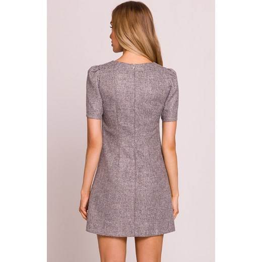 Moe mini sukienka trapezowa grafitowa M855, Kolor grafitowy, Rozmiar L, MOE ze sklepu Intymna w kategorii Sukienki - zdjęcie 179092061