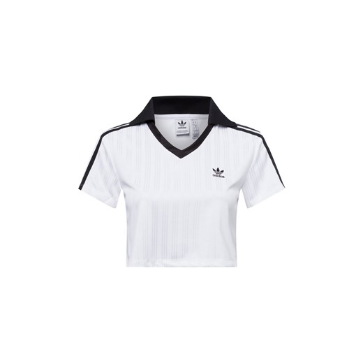 adidas Originals Damska koszulka polo crop Kobiety biały wzorzysty ze sklepu vangraaf w kategorii Bluzki damskie - zdjęcie 179094084