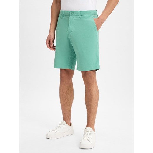 Tommy Hilfiger Spodenki Mężczyźni Bawełna groszkowy jednolity ze sklepu vangraaf w kategorii Spodenki męskie - zdjęcie 179094122