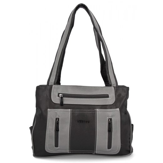 Torebka Damska Shopper Bag firmy Hernan 3892-1 Szara/Jasno Szara ze sklepu PaniTorbalska w kategorii Torby Shopper bag - zdjęcie 179098431