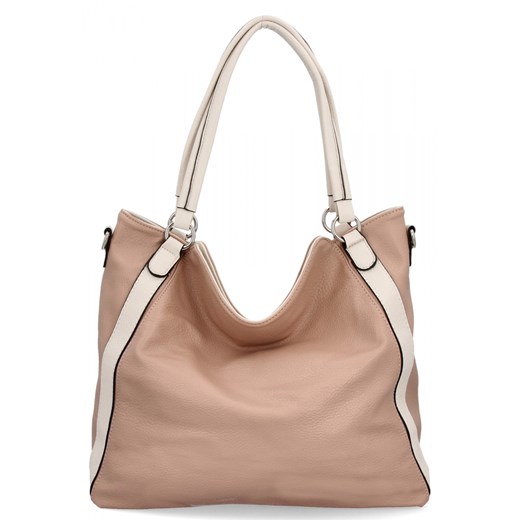 Torebka Damska Shopper Bag XL firmy Hernan HB0337 Pudrowy Róż ze sklepu PaniTorbalska w kategorii Torby Shopper bag - zdjęcie 179098782