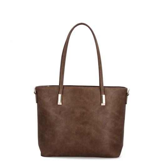 Klasyczna Torebka Damska rozmiar M firmy Herisson 26R537M Ziemista ze sklepu PaniTorbalska w kategorii Torby Shopper bag - zdjęcie 179098822
