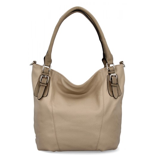Uniwersalna Torebka Damska XL firmy Hernan HB0388 Ciemno Beżowa/Ziemista ze sklepu PaniTorbalska w kategorii Torby Shopper bag - zdjęcie 179099112