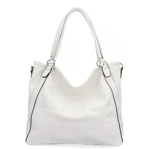 Torebka Damska Shopper Bag XL firmy Hernan HB0337 Biała ze sklepu PaniTorbalska w kategorii Torby Shopper bag - zdjęcie 179099812