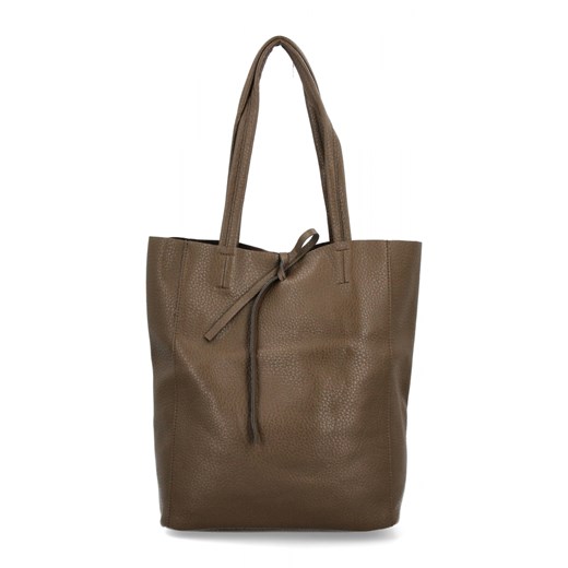Torebka Damska Shopper Bag z Kosmetyczką firmy Herisson 15R355 Ciemno Ziemista ze sklepu PaniTorbalska w kategorii Torby Shopper bag - zdjęcie 179100050