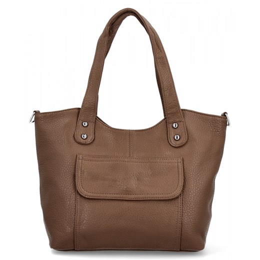 Stylowa Torebka Damska Shopper Bag firmy Herisson 17B374 Ciemno Beżowa ze sklepu PaniTorbalska w kategorii Torby Shopper bag - zdjęcie 179100130