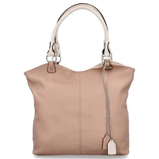 Torebka Uniwersalna Shopper Bag Hernan HB0150 Pudrowy Róż/Beżowa ze sklepu PaniTorbalska w kategorii Torby Shopper bag - zdjęcie 179100131