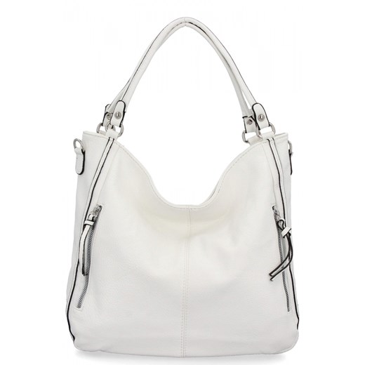 Uniwersalna Torebka Damska XL Na Co Dzień firmy Hernan HB0379 Biała ze sklepu PaniTorbalska w kategorii Torby Shopper bag - zdjęcie 179100222