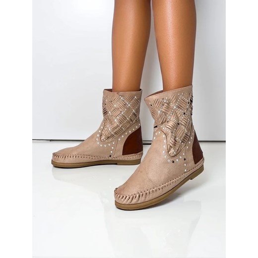 Royalfashion.pl botki na płaskiej podeszwie bez zapięcia 