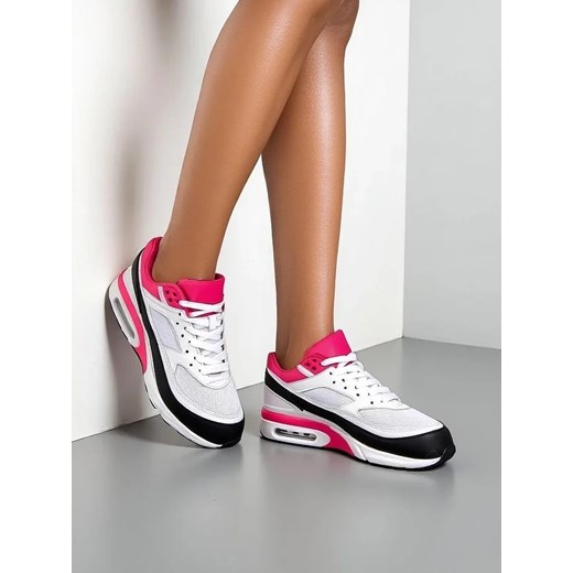Buty sportowe damskie Royalfashion.pl sneakersy białe wiązane wiosenne płaskie