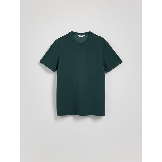 Reserved - Gładki t-shirt regular fit - zielony ze sklepu Reserved w kategorii T-shirty męskie - zdjęcie 179101292