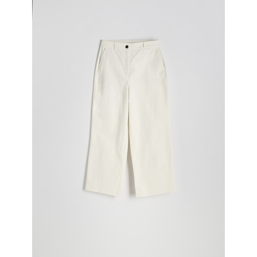 Reserved - Bawełniane spodnie straight - złamana biel Reserved XL Reserved