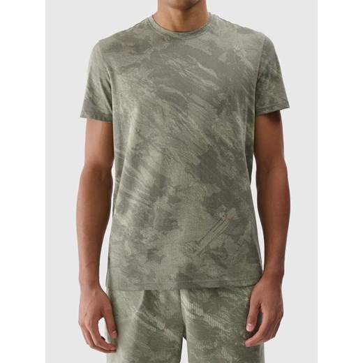 T-shirt męski 4F zielony z krótkimi rękawami
