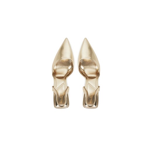 Sandały damskie Aldo eleganckie na szpilce złote z klamrą 