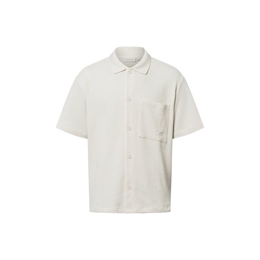 Calvin Klein Jeans Męska koszula casual Mężczyźni beżowy jednolity ze sklepu vangraaf w kategorii Koszule męskie - zdjęcie 179105950