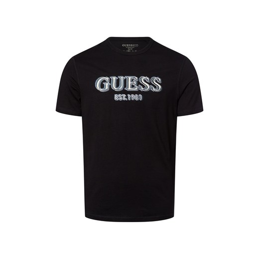 GUESS Koszulka damska Kobiety Bawełna czarny jednolity ze sklepu vangraaf w kategorii Bluzki damskie - zdjęcie 179105961