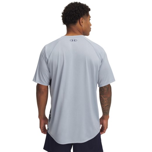Męska koszulka treningowa Under Armour UA M Tech Fade SS - szara ze sklepu Sportstylestory.com w kategorii T-shirty męskie - zdjęcie 179108343
