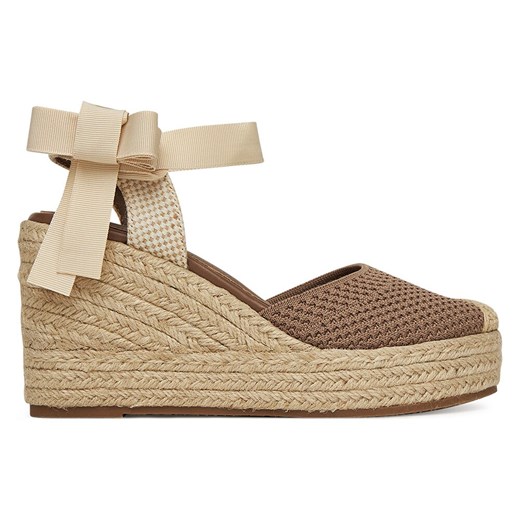 Espadryle damskie DeeZee na koturnie eleganckie tkaninowe