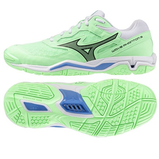Buty do piłki ręcznej Mizuno Wave Phantom 3 X1GA226002 zielone ze sklepu ButyModne.pl w kategorii Buty sportowe męskie - zdjęcie 179112624