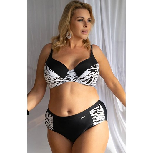 Dwuczęściowy strój kąpielowy plus size 147/10, Kolor czarny-wzór, Rozmiar L, Primo ze sklepu Primodo w kategorii Stroje kąpielowe - zdjęcie 179113764