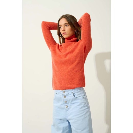 Sweter damski AUTHENTIC CASHMERE z golfem kaszmirowy casual 