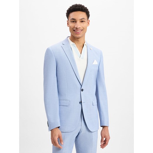 Finshley & Harding London Męska modułowa marynarka garniturowa - Brixdon Mężczyźni Slim Fit jasnoniebieski marmurkowy ze sklepu vangraaf w kategorii Marynarki męskie - zdjęcie 179117423