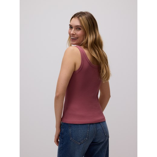 Reserved - Bawełniany top na ramiączkach - miedziany Reserved XS Reserved