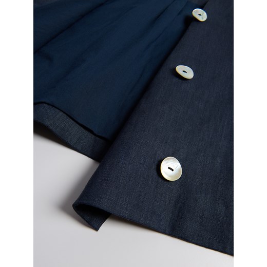 Reserved - Lniana marynarka - granatowy Reserved XL Reserved