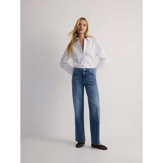 Reserved - Jeansy straight leg - niebieski Reserved 40 Reserved