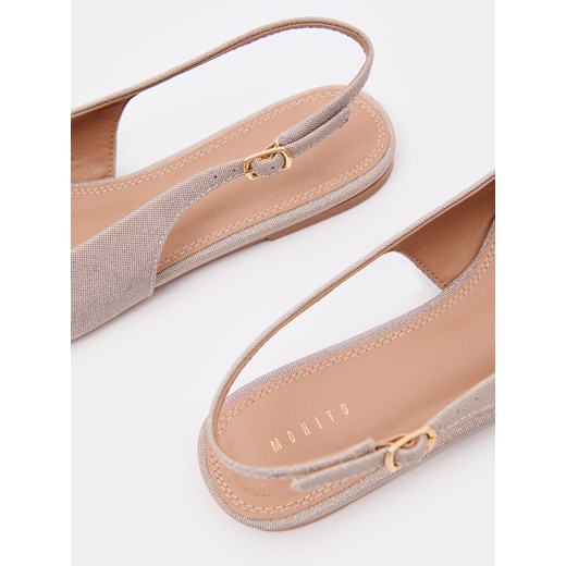 Mohito czółenka beżowe eleganckie na szpilce bez zapięcia 
