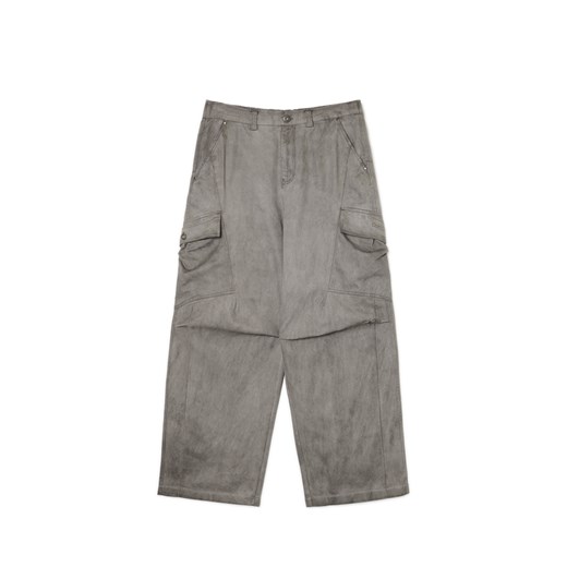 Cropp - Spodnie baggy z kieszeniami cargo na guziki - szary ze sklepu Cropp w kategorii Spodnie męskie - zdjęcie 179121762
