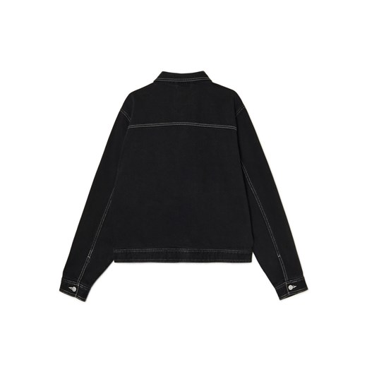 Cropp - Czarna jeansowa katana z kontrastowymi przeszyciami - czarny Cropp S Cropp